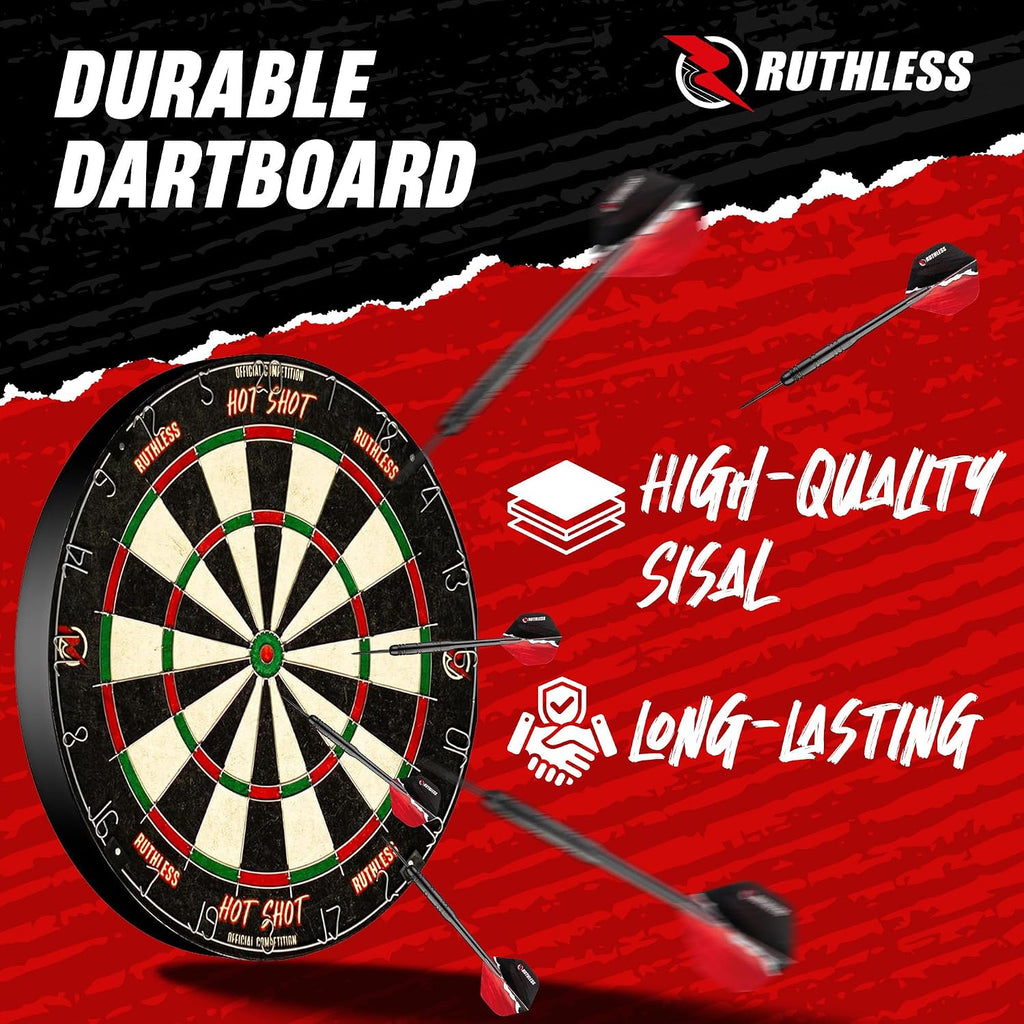 Ultimate Home Darts Centre with LED Lighting Option - Complete Set Including Cabinet, Dartboard, and 2 Sets of Darts