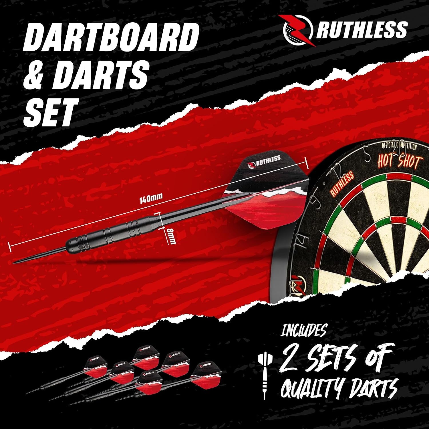 Ultimate Home Darts Centre with LED Lighting Option - Complete Set Including Cabinet, Dartboard, and 2 Sets of Darts