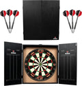 Ultimate Home Darts Centre with LED Lighting Option - Complete Set Including Cabinet, Dartboard, and 2 Sets of Darts